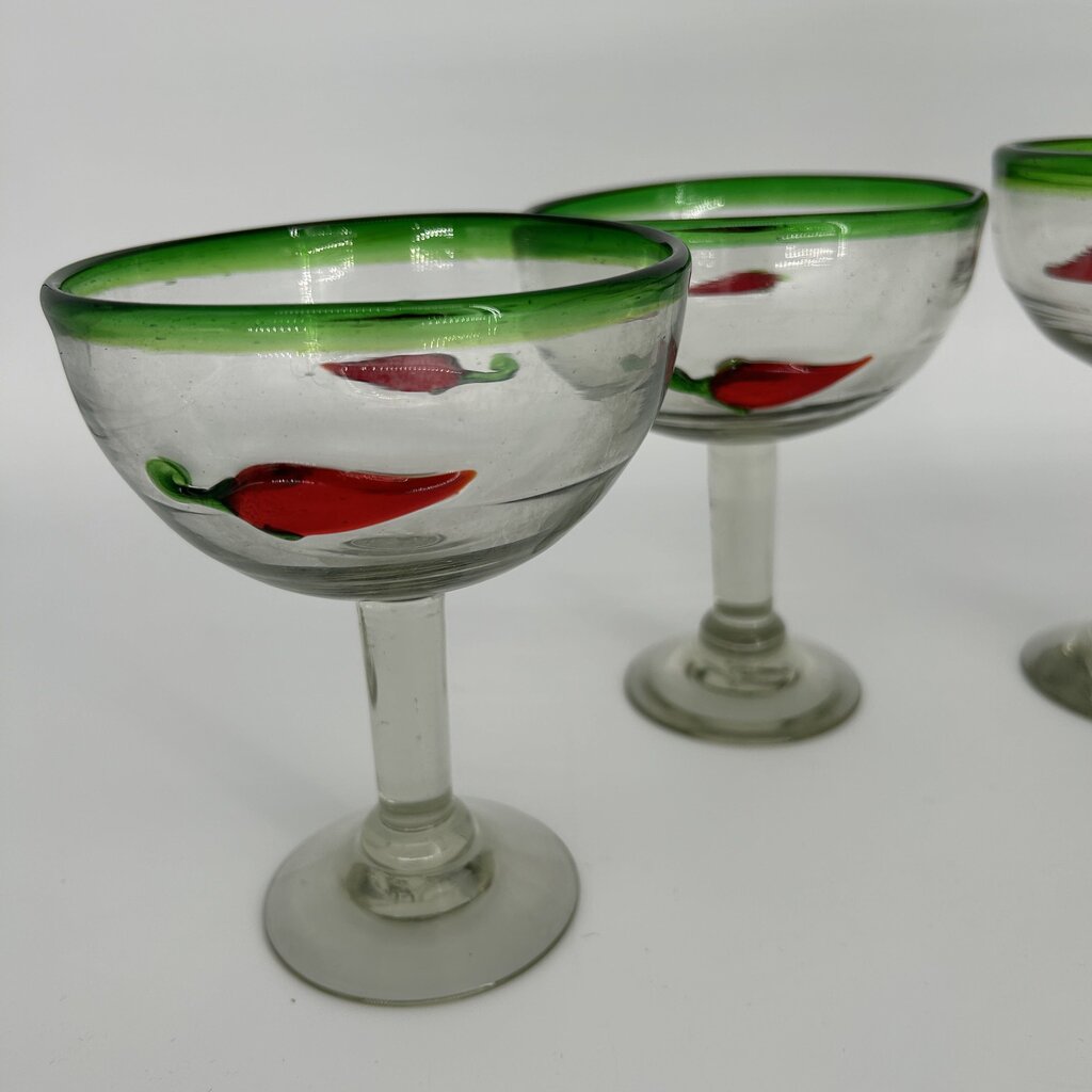 Chili Pepper Margarita Glass Set