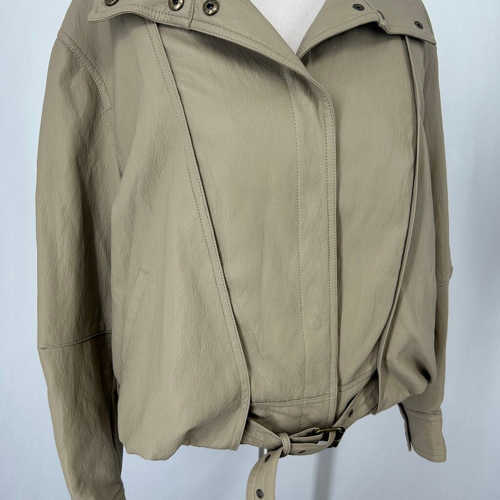 Max Studio Faux Leather Bomber