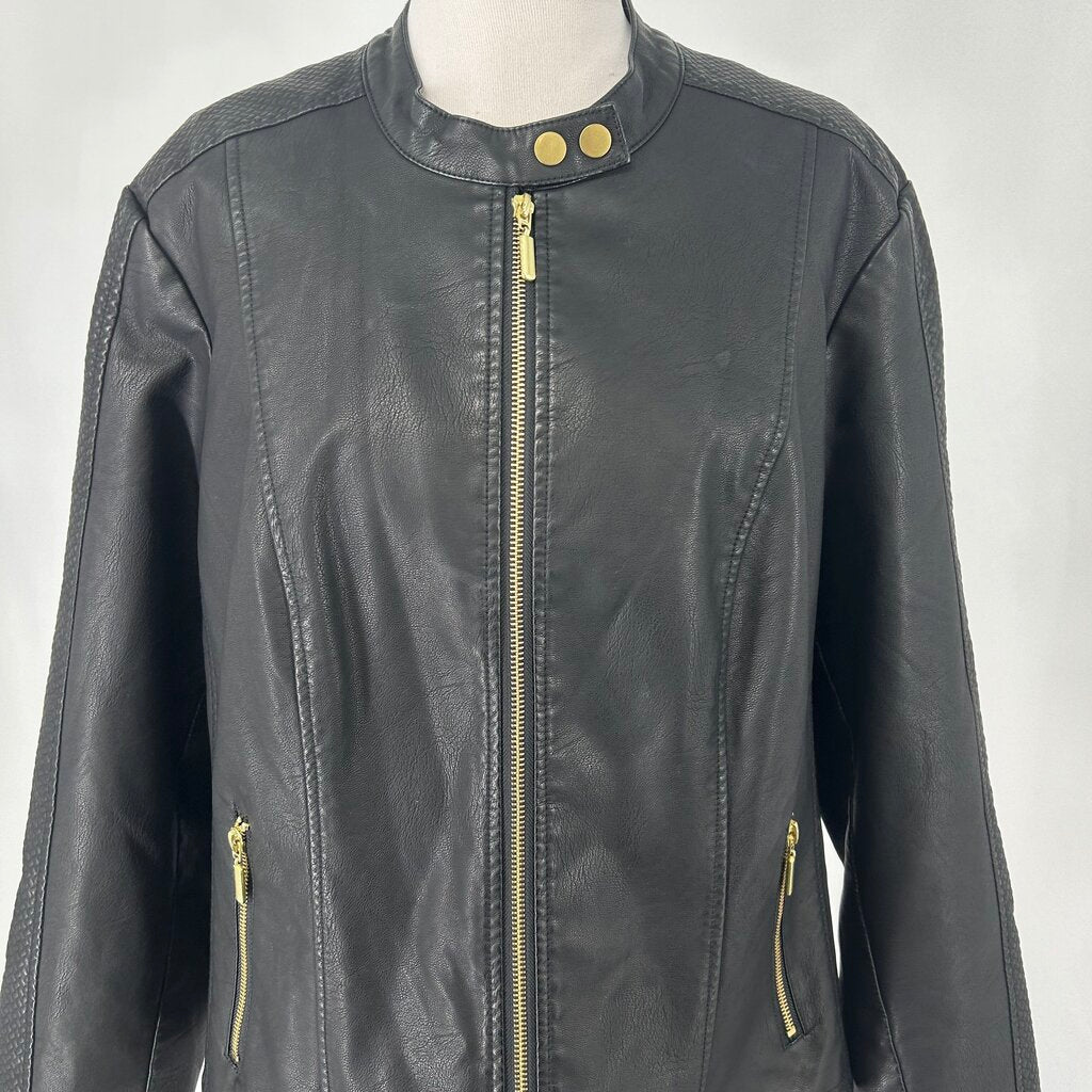 Baccini Faux Leather Bomber
