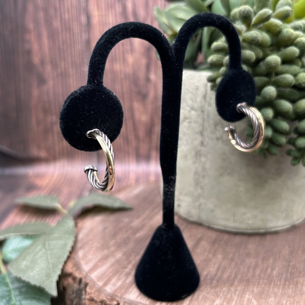 David Yurman Crossover Hoop Earrings