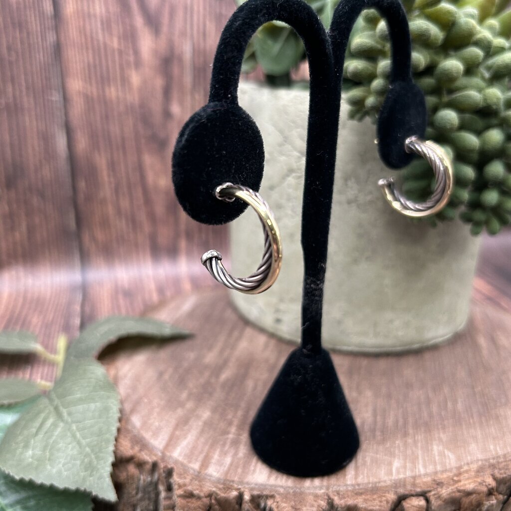 David Yurman Crossover Hoop Earrings
