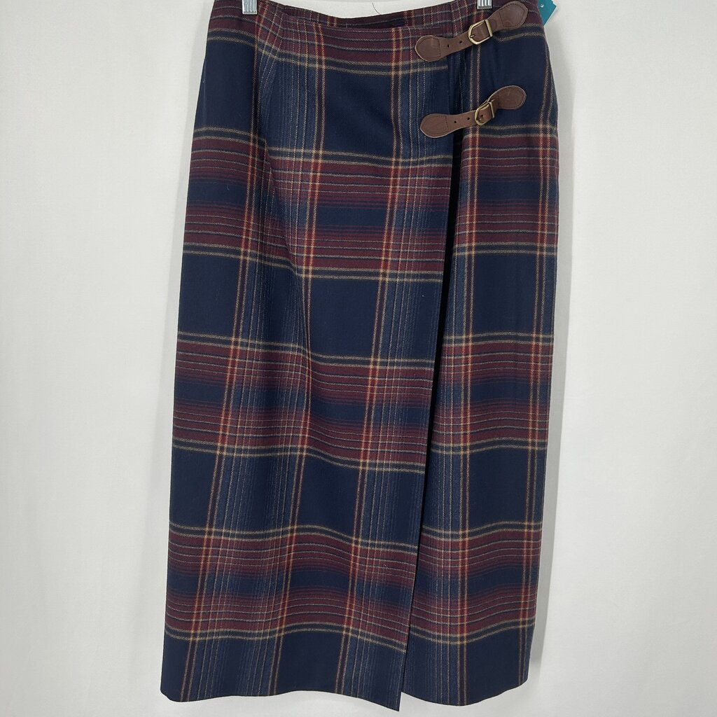 Talbots Wool Plaid Wrap Skirt