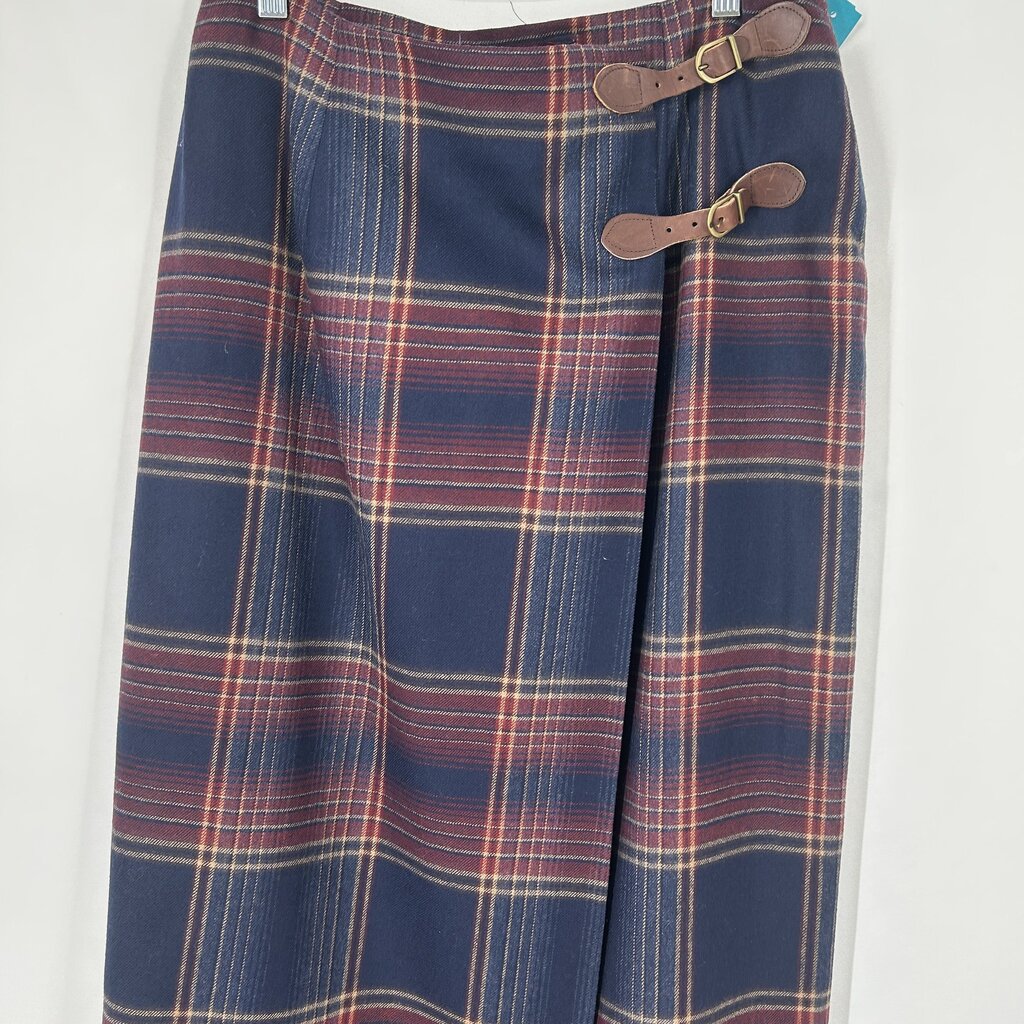 Talbots Wool Plaid Wrap Skirt