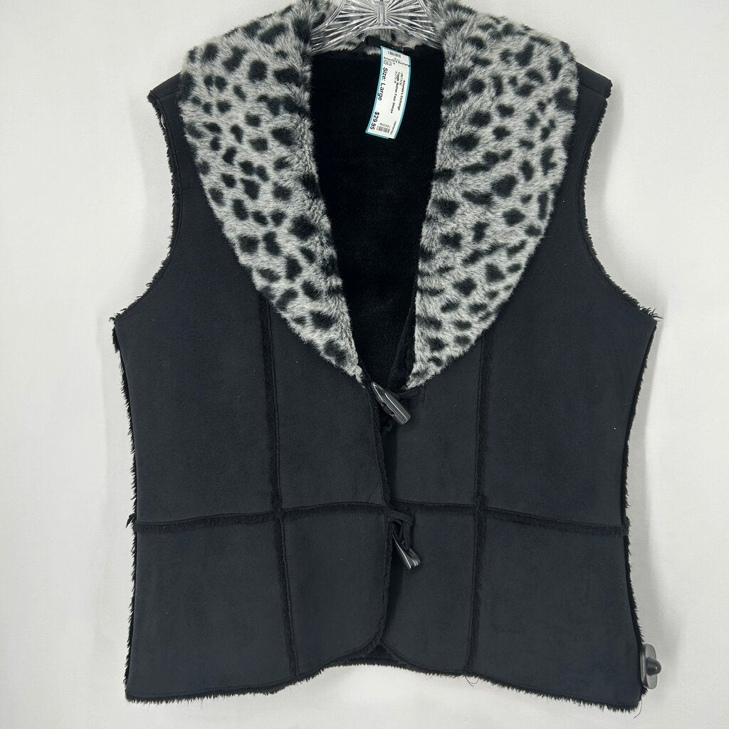 Toggle Button Faux Sherpa Vest