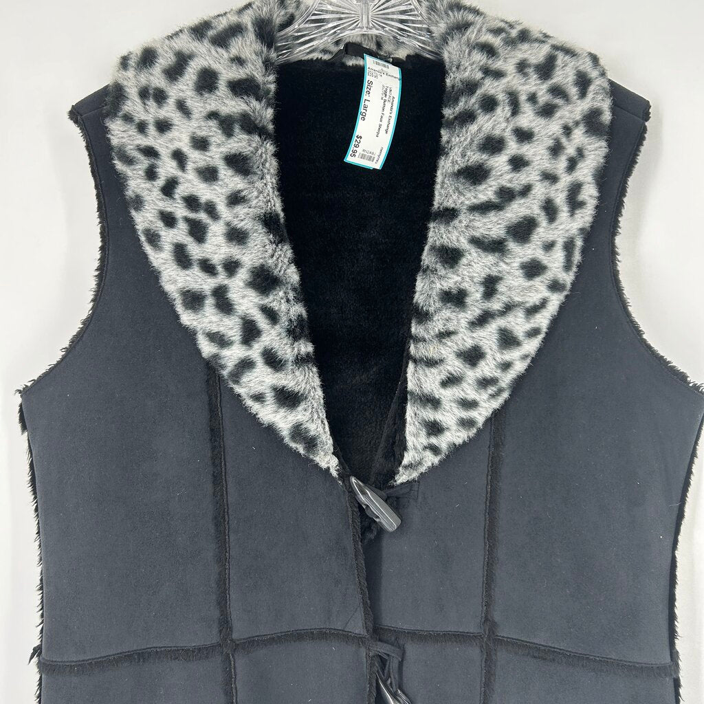 Toggle Button Faux Sherpa Vest