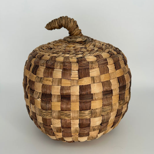 Checkered Rattan Pumpkin