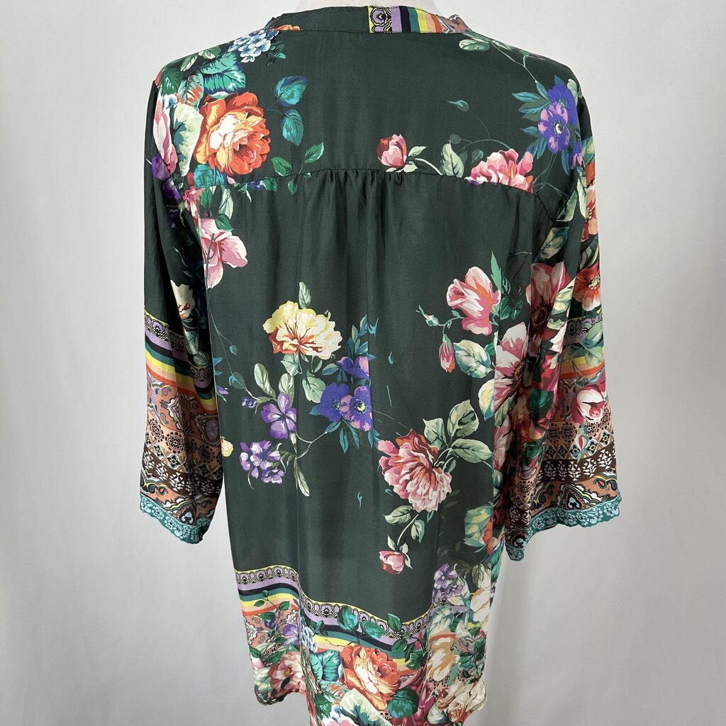 Johnny Was L/s Floral Silk Shirt