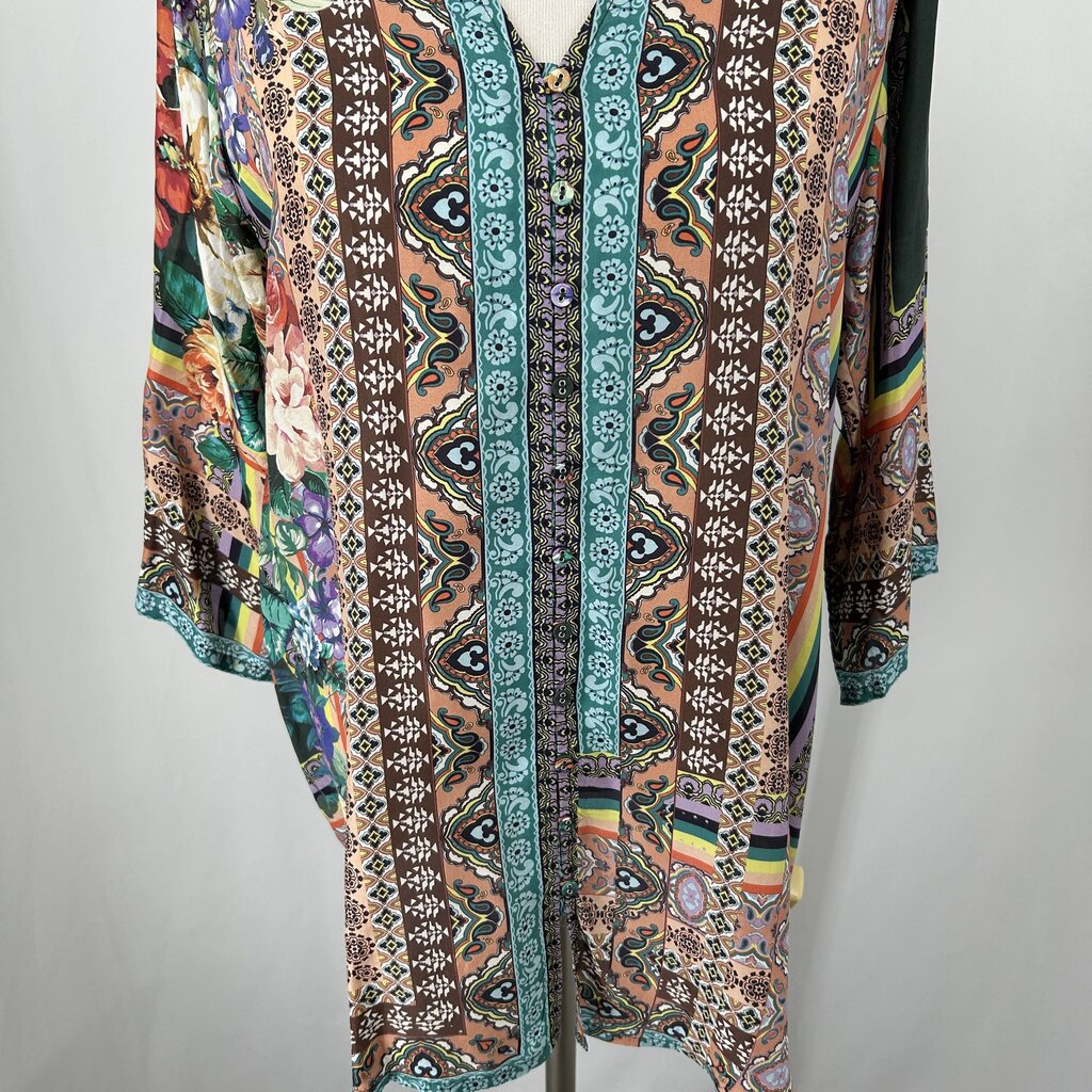Johnny Was L/s Floral Silk Shirt