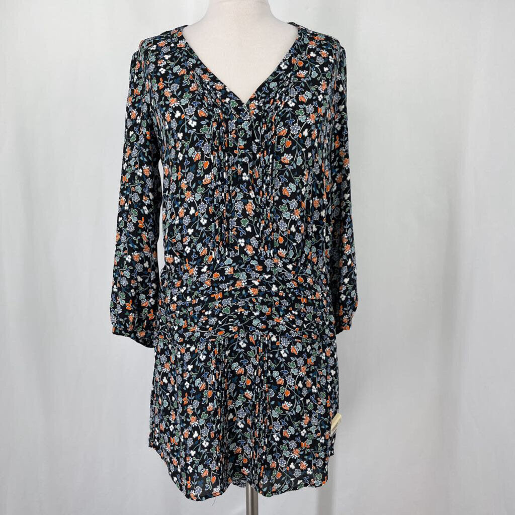 Veronica Beard L/s Floral Silk Dress