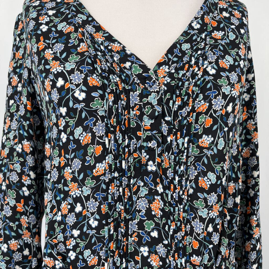 Veronica Beard L/s Floral Silk Dress