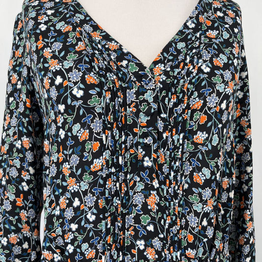Veronica Beard L/s Floral Silk Dress