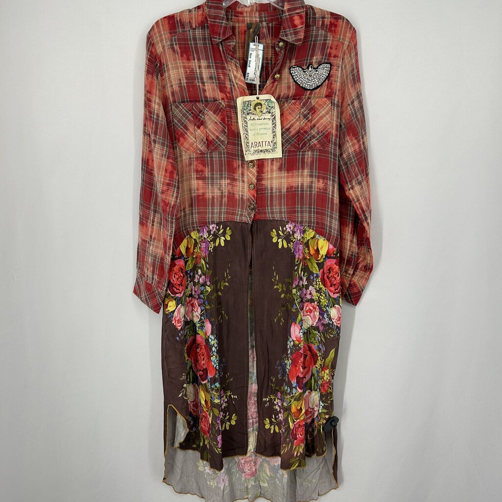 Aratta L/s Plaid & Floral Tunic