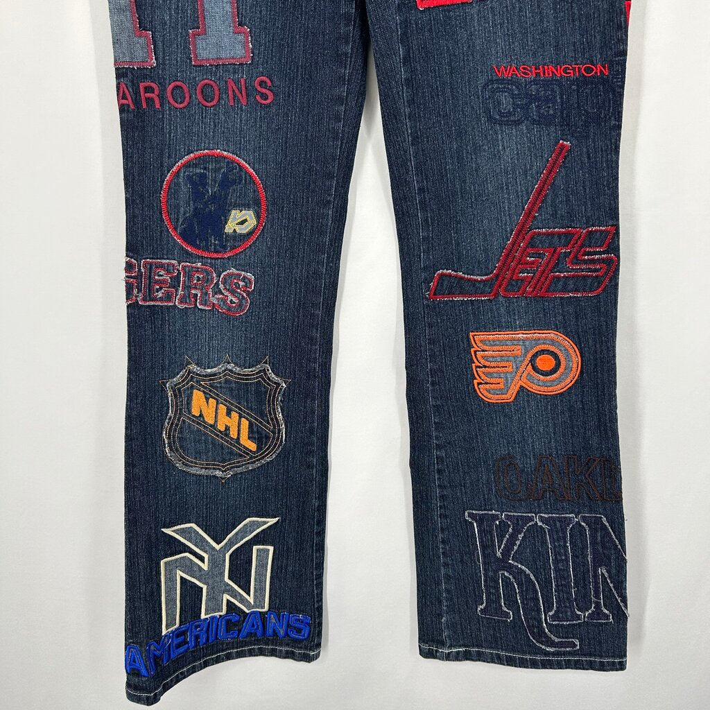 Vintage Hockey Patchwork Jeans