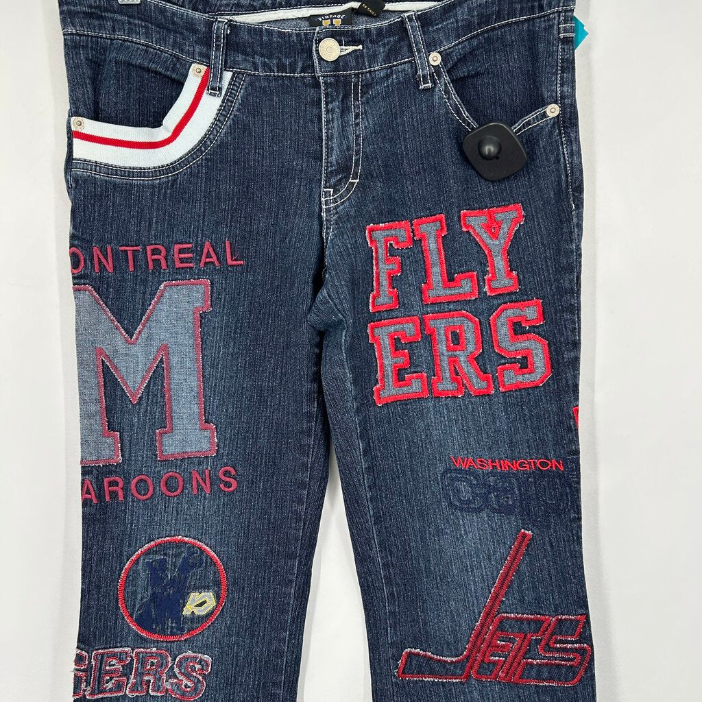 Vintage Hockey Patchwork Jeans