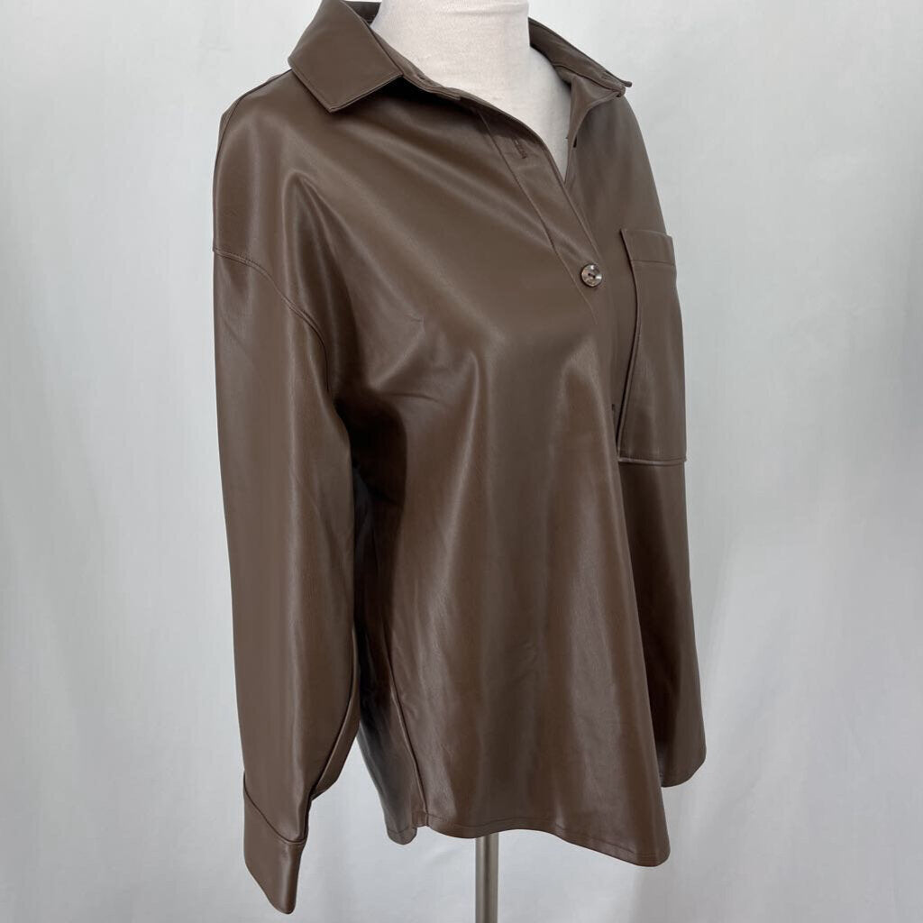Abercrombie Vegan Leather Shacket