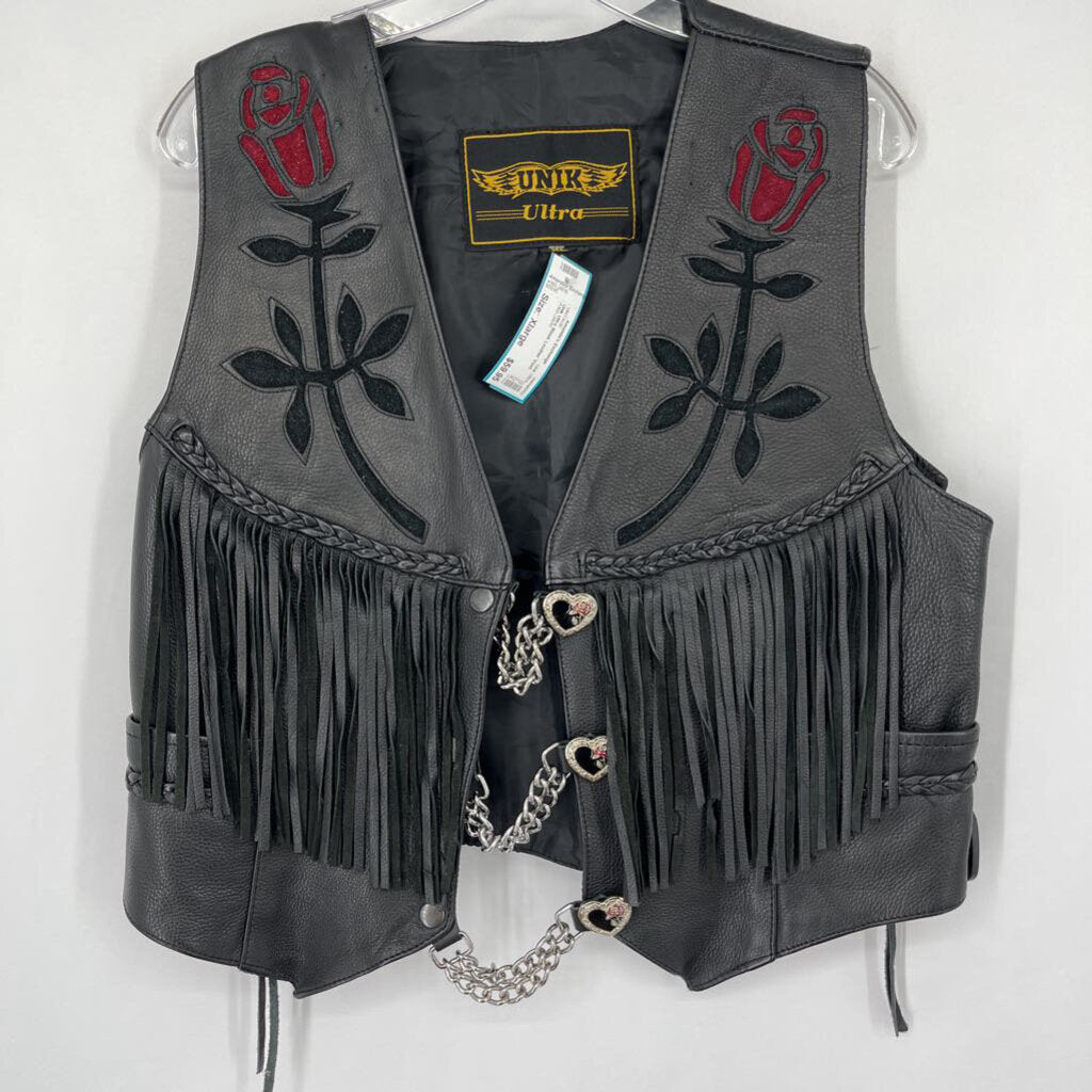 Unik Ultra Black Leather Vest