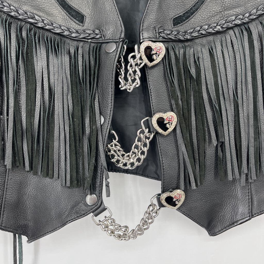 Unik Ultra Black Leather Vest