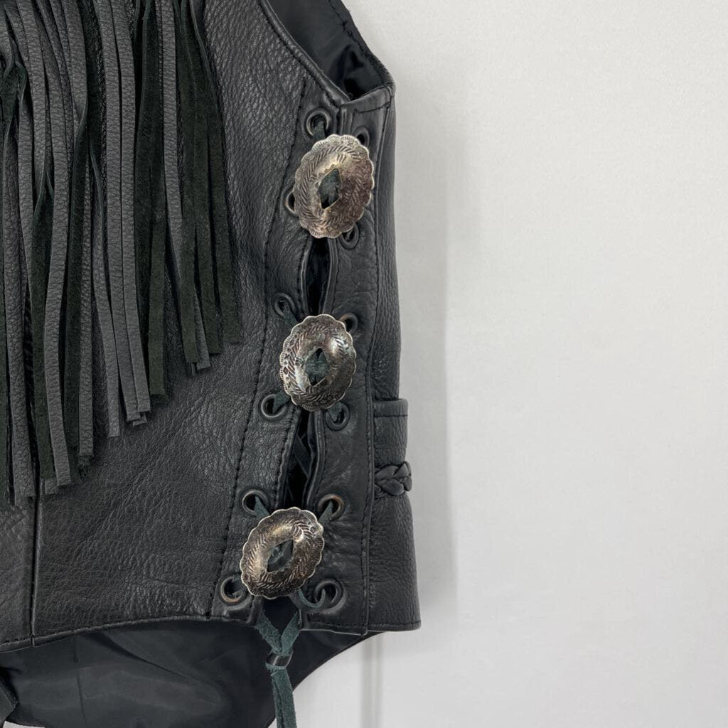 Unik Ultra Black Leather Vest