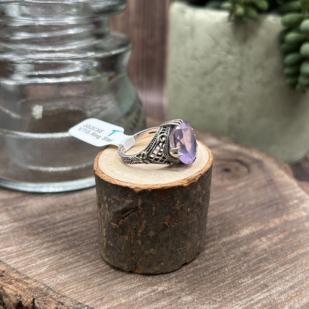 Sterling Oval Gem Ring