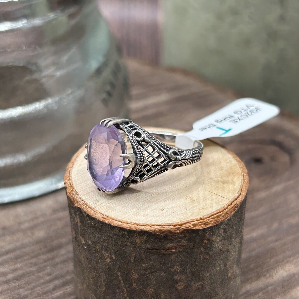 Sterling Oval Gem Ring