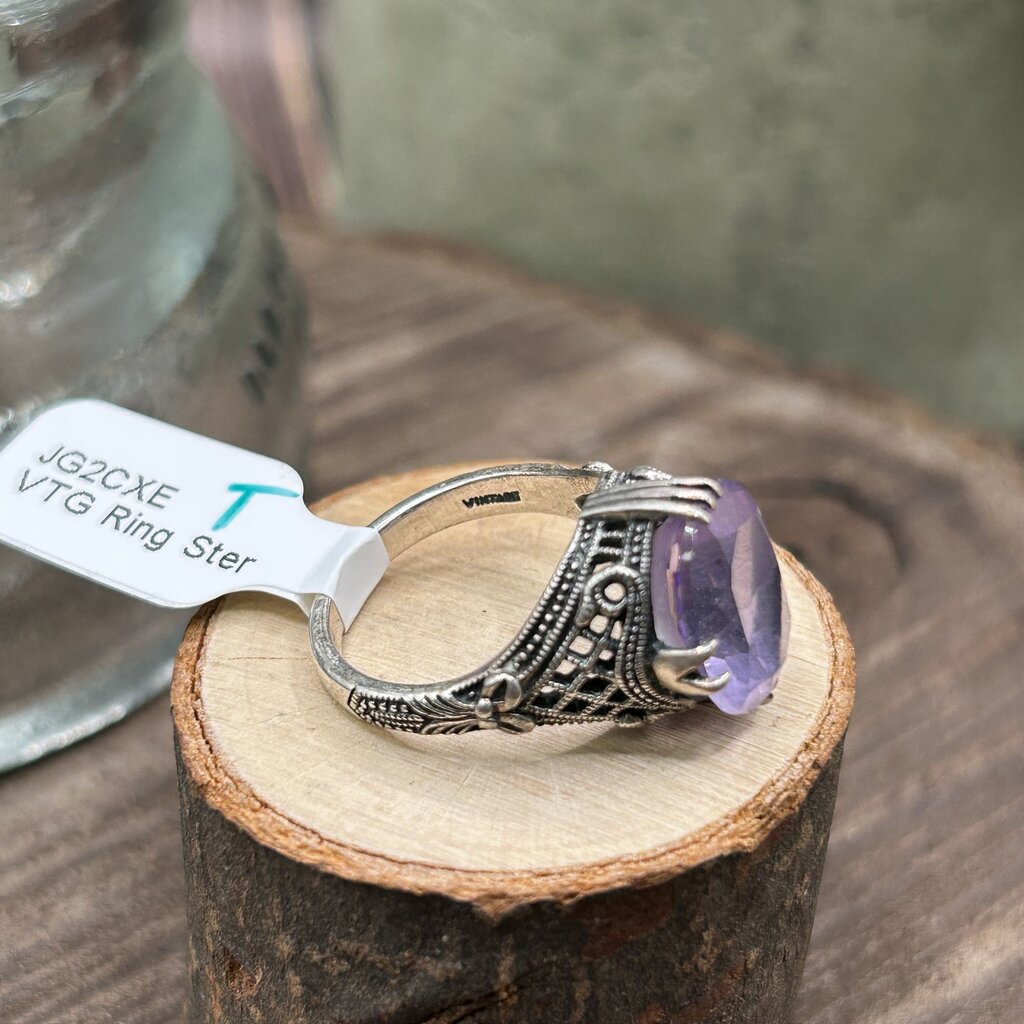 Sterling Oval Gem Ring