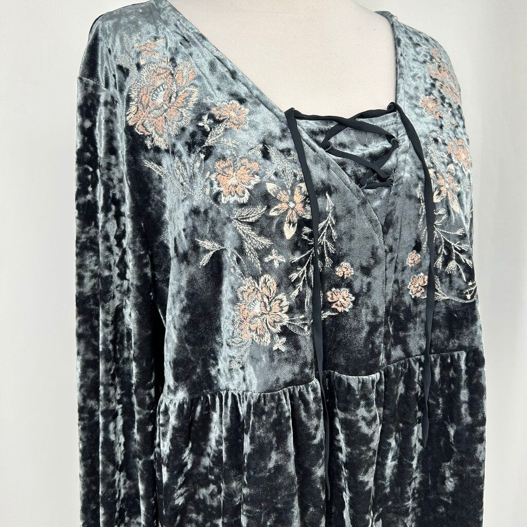 Style & Co Velour Floral Shirt