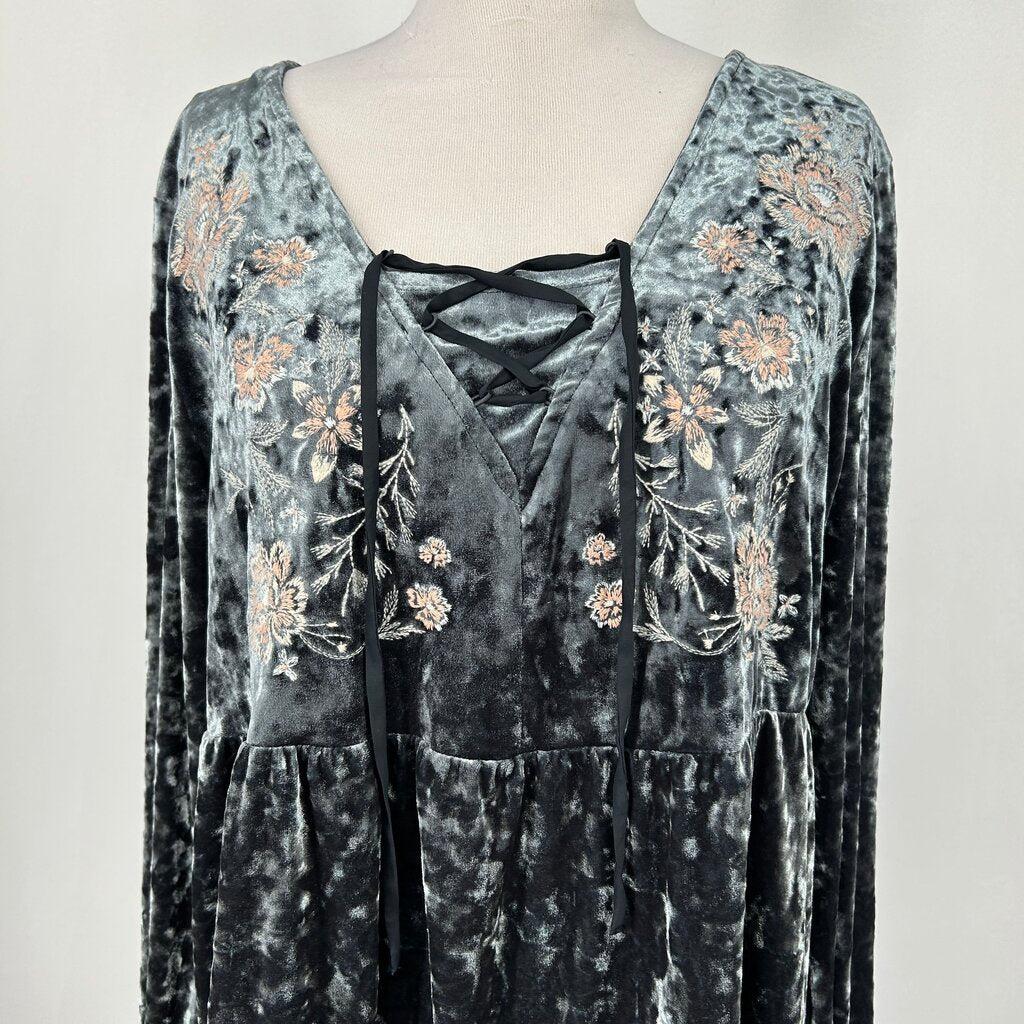 Style & Co Velour Floral Shirt