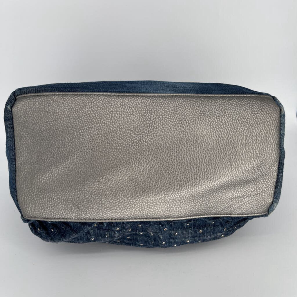 Pleated Rhinestone Front Tote