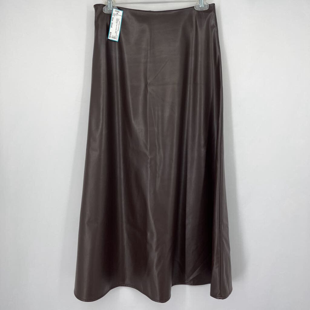 Commense Faux Leather Skirt