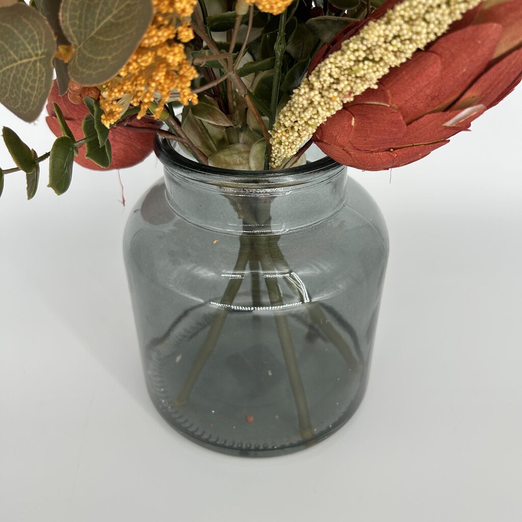 Fall Floral Arrangement in Glass Jar