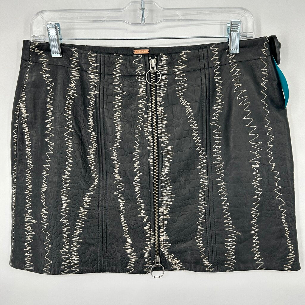 Free People Leather Mini Skirt