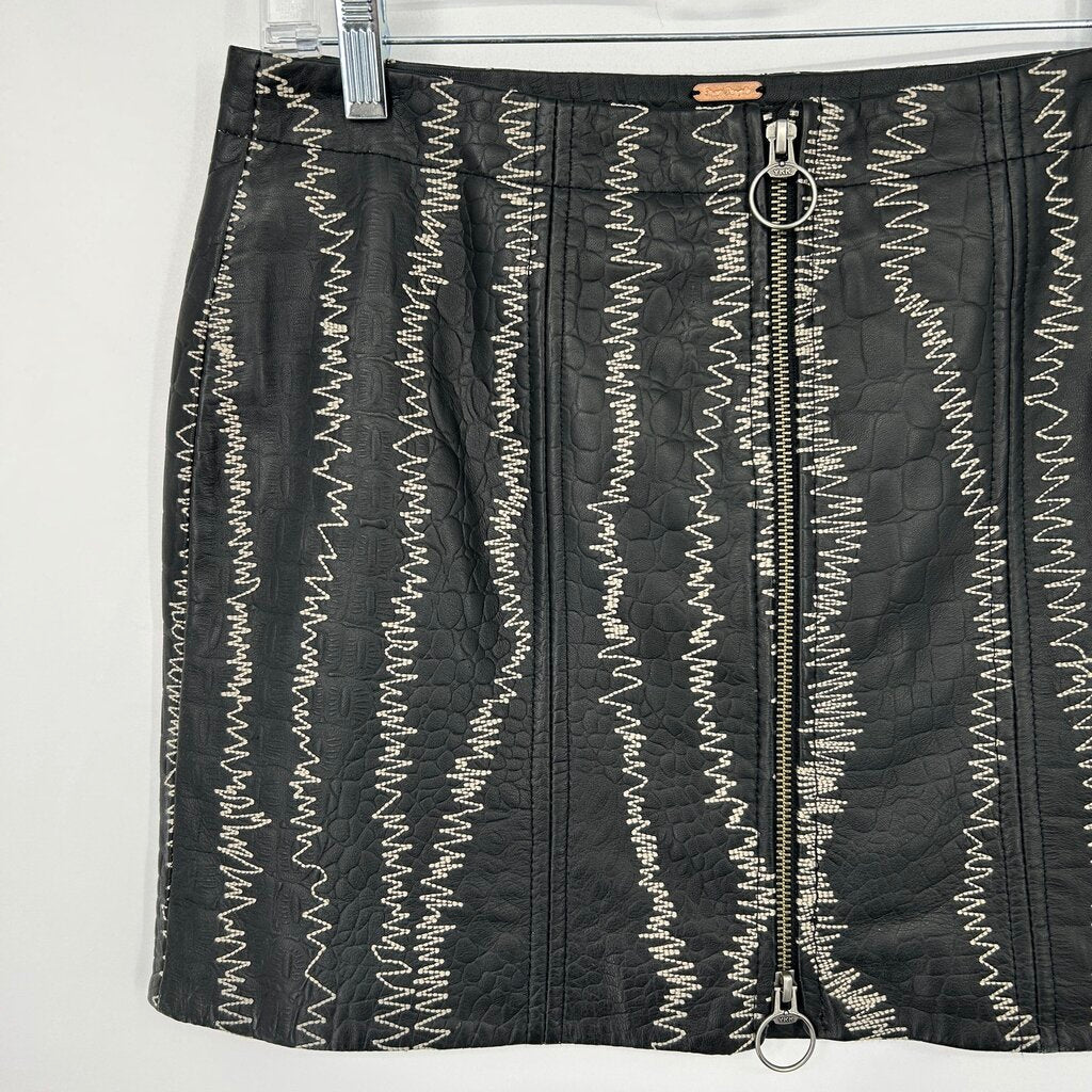 Free People Leather Mini Skirt