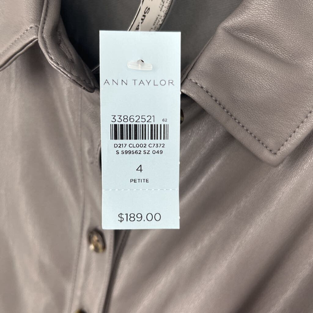 Ann Taylor faux Leather S/S Dress
