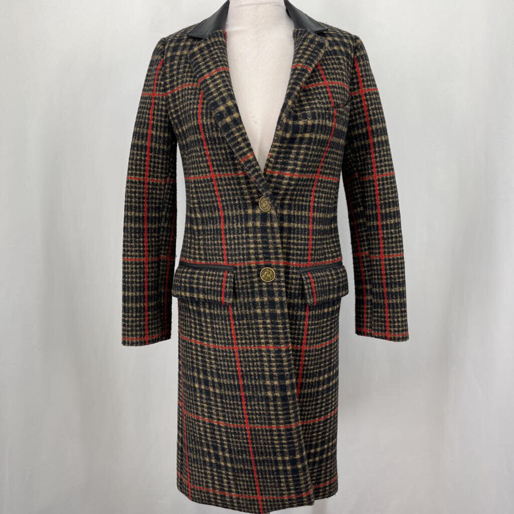 Coach Plaid Trench Coat