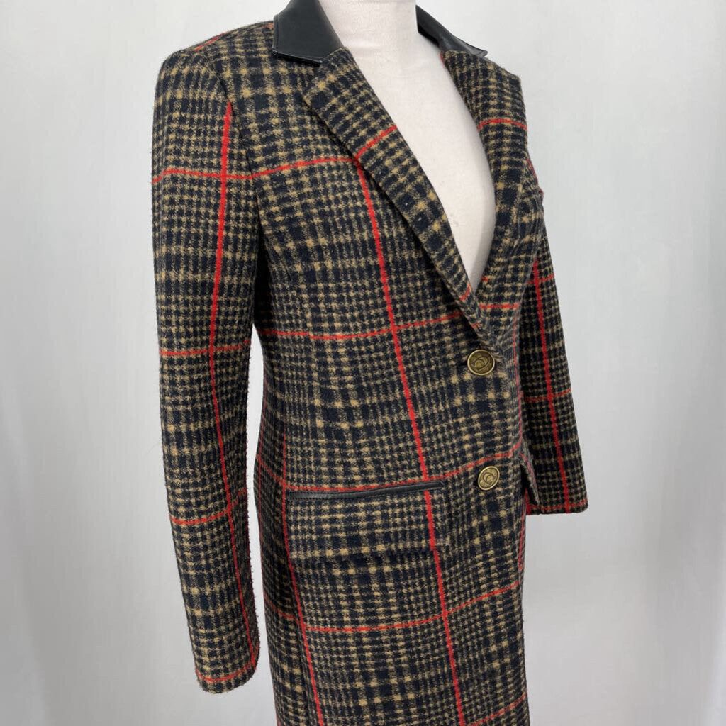 Coach Plaid Trench Coat