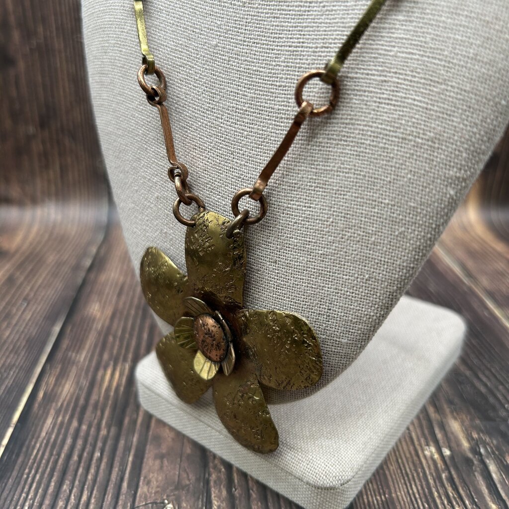 Vintage JB Pericles Brass Necklace
