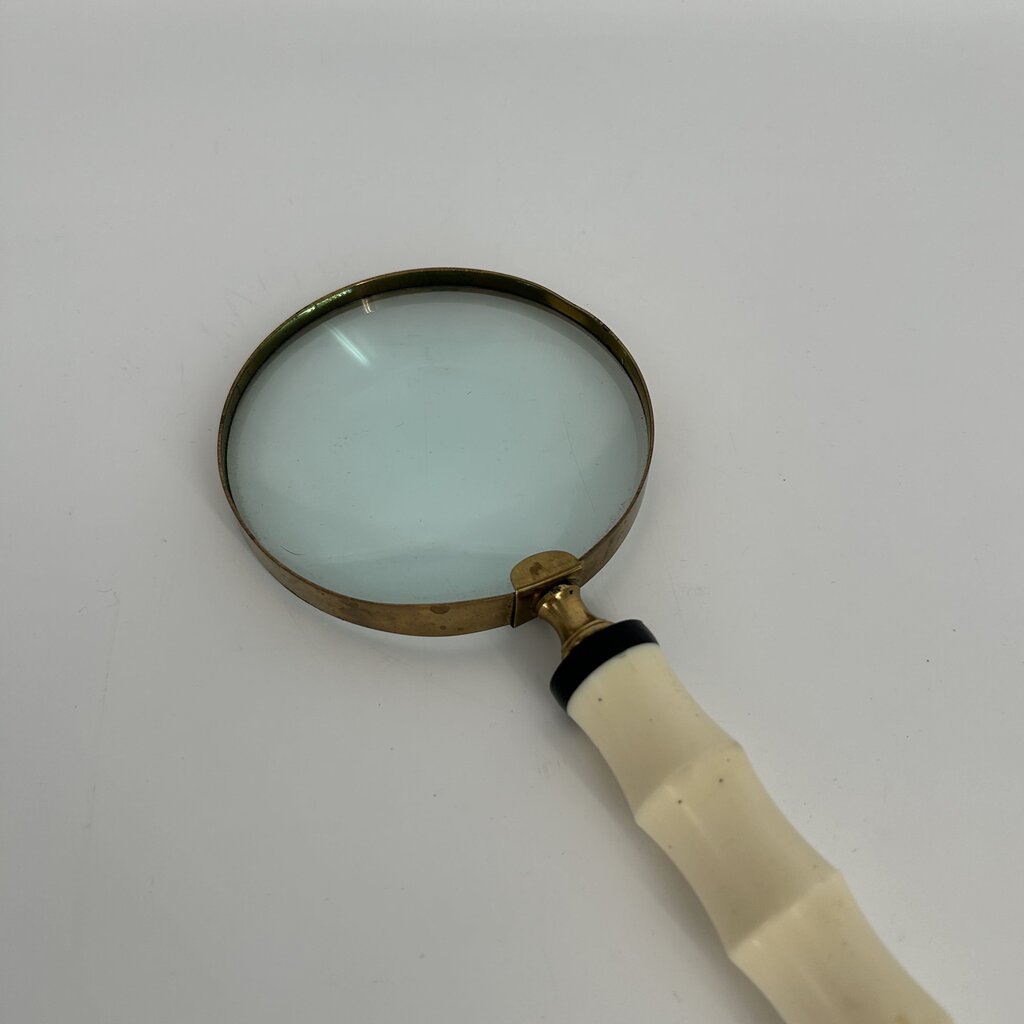 Brass-Rimmed Magnifying Glass