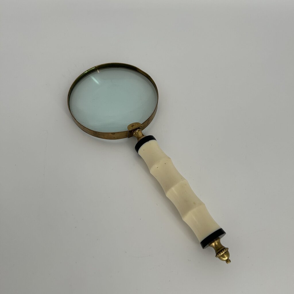 Brass-Rimmed Magnifying Glass