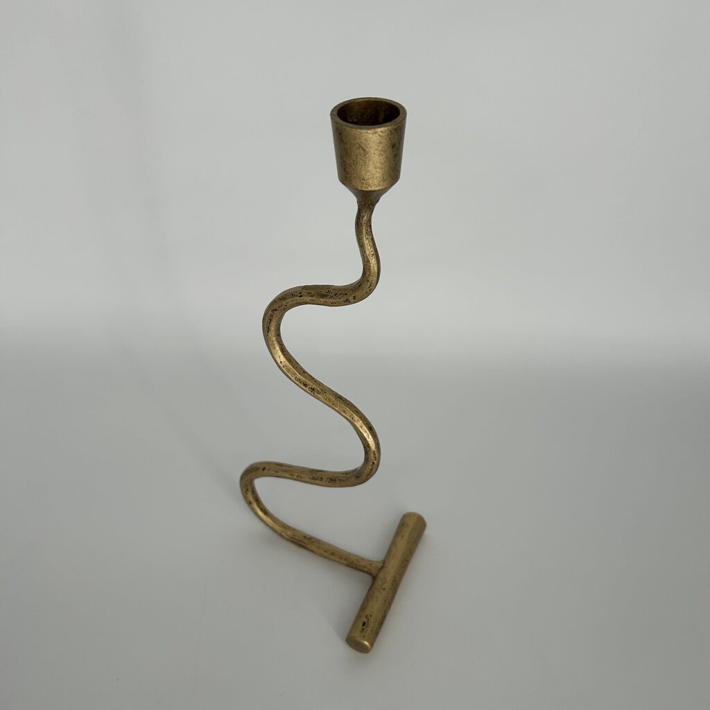 Curved Metal Candle Stick Holder