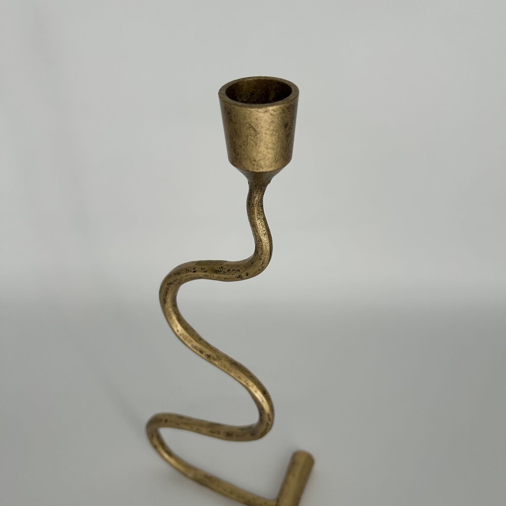 Curved Metal Candle Stick Holder