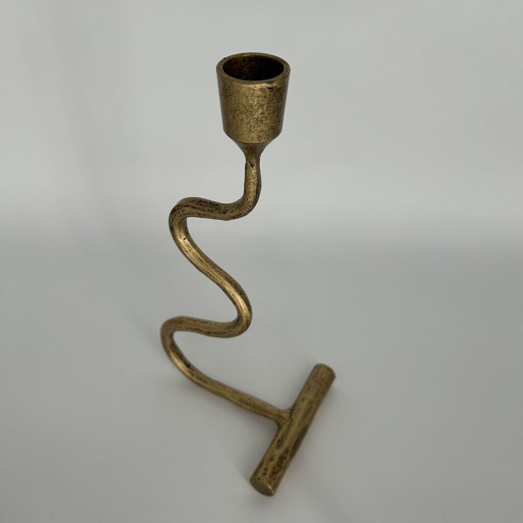 Curved Metal Candle Stick Holder