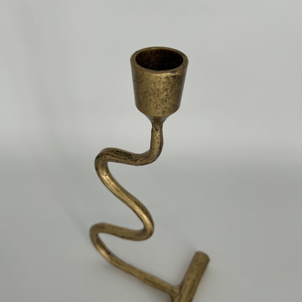 Curved Metal Candle Stick Holder