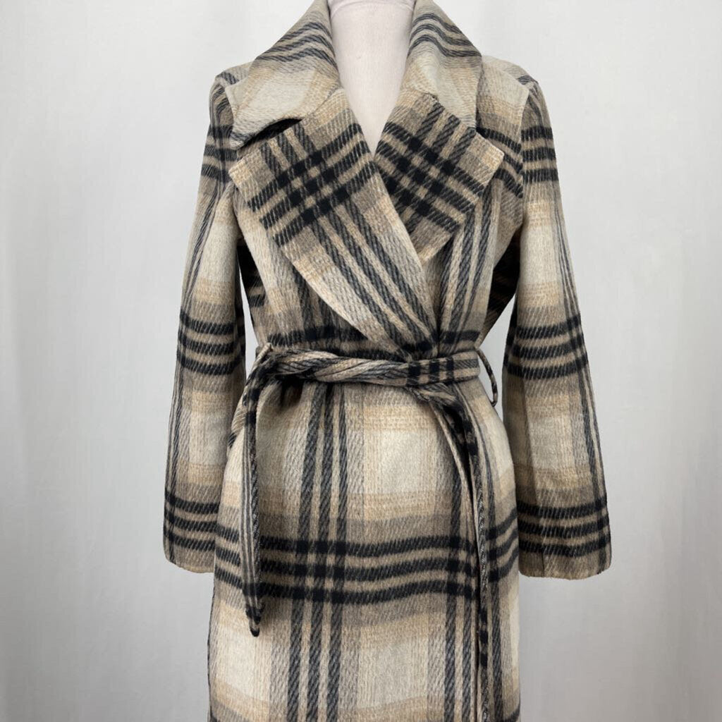 BR Plaid Wrap Coat
