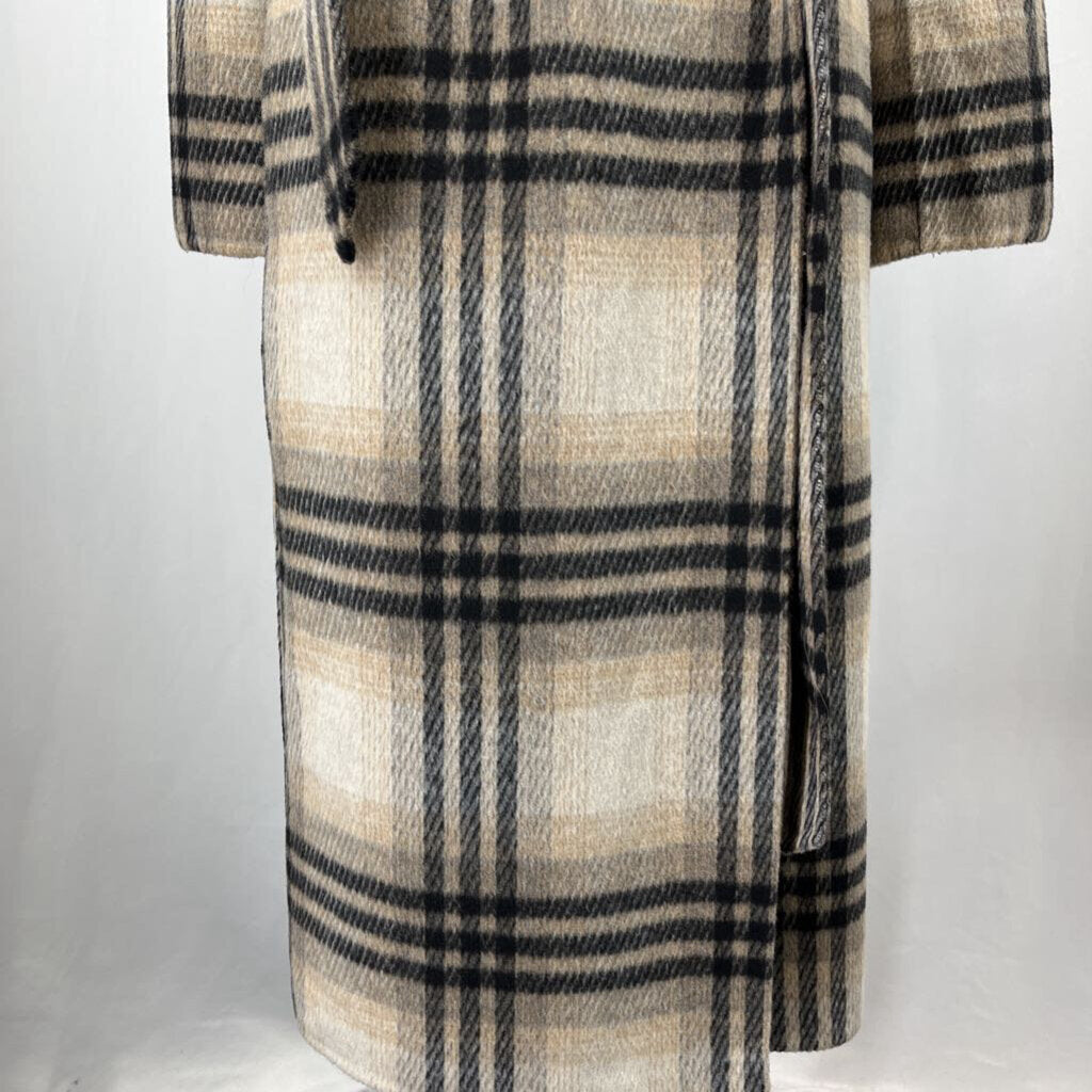 BR Plaid Wrap Coat