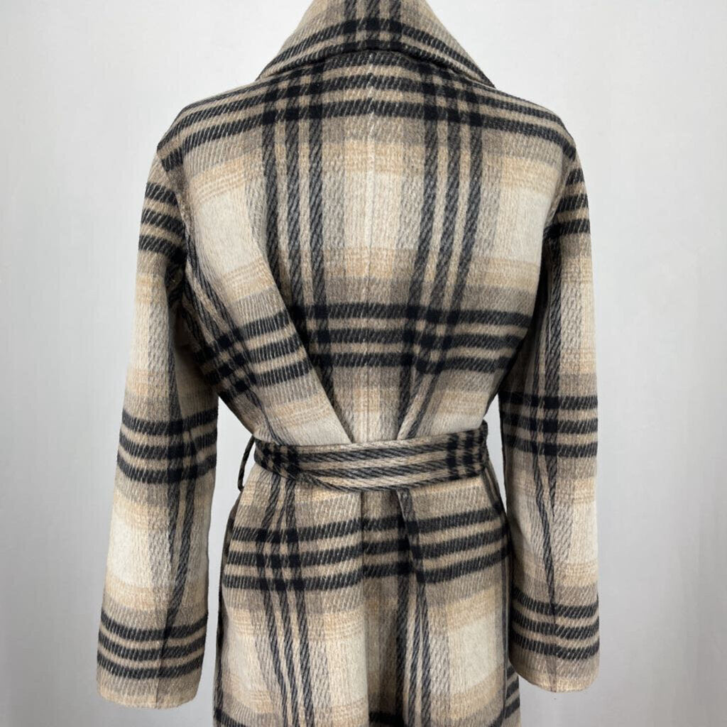 BR Plaid Wrap Coat