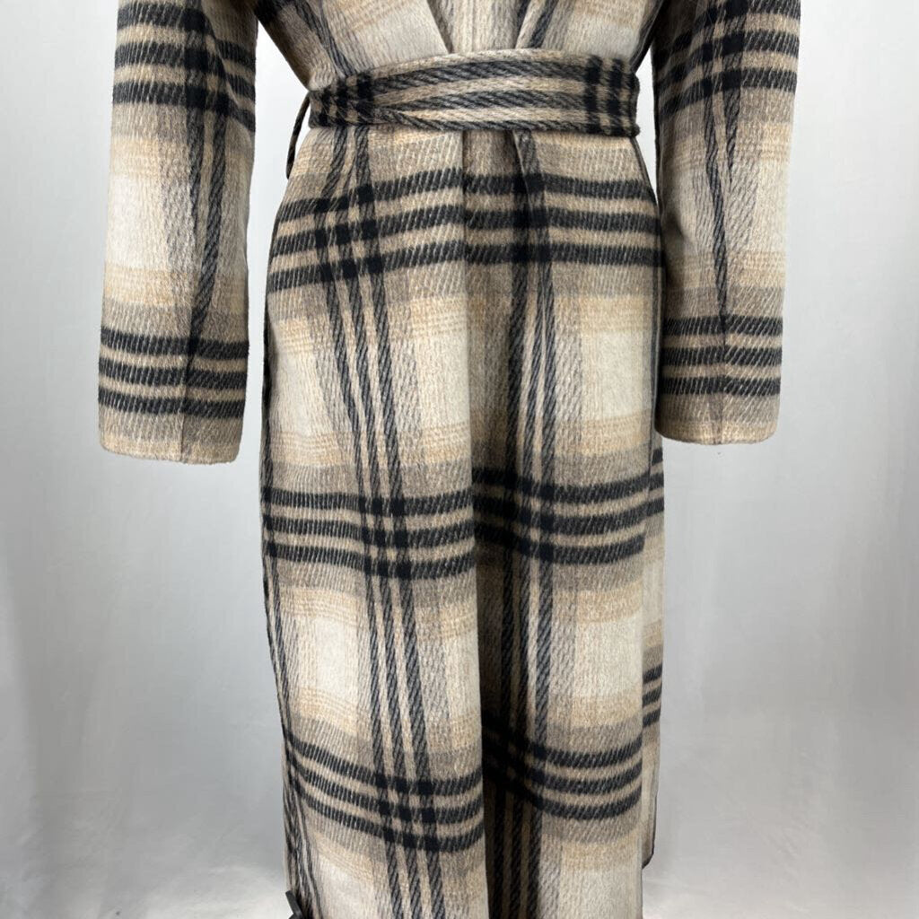 BR Plaid Wrap Coat