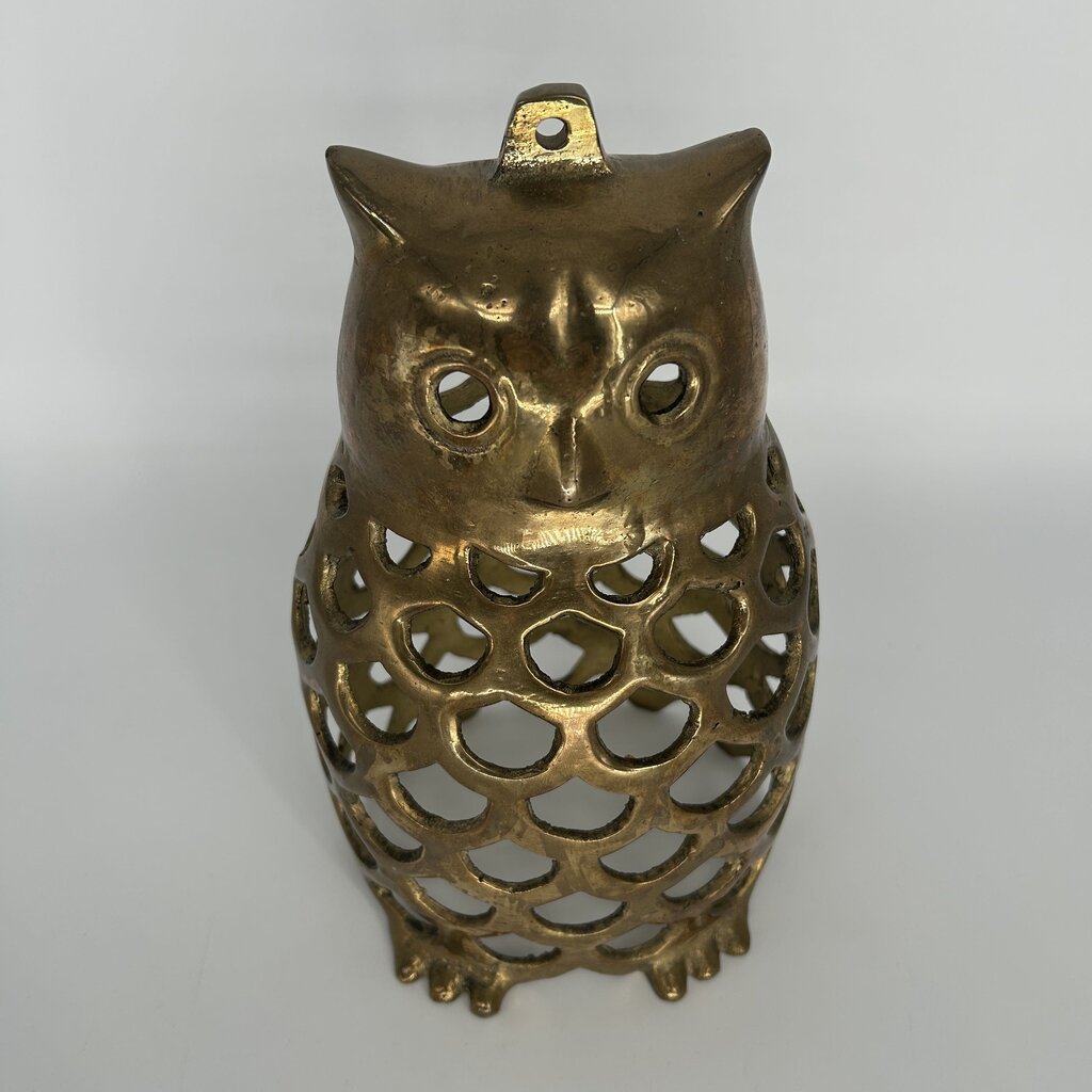 Brass Cut-Out Owl Figure