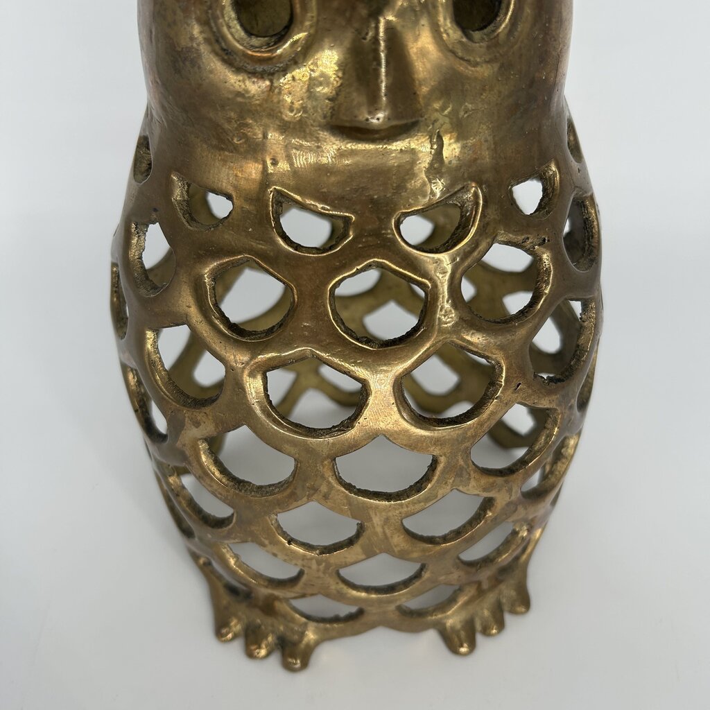 Brass Cut-Out Owl Figure