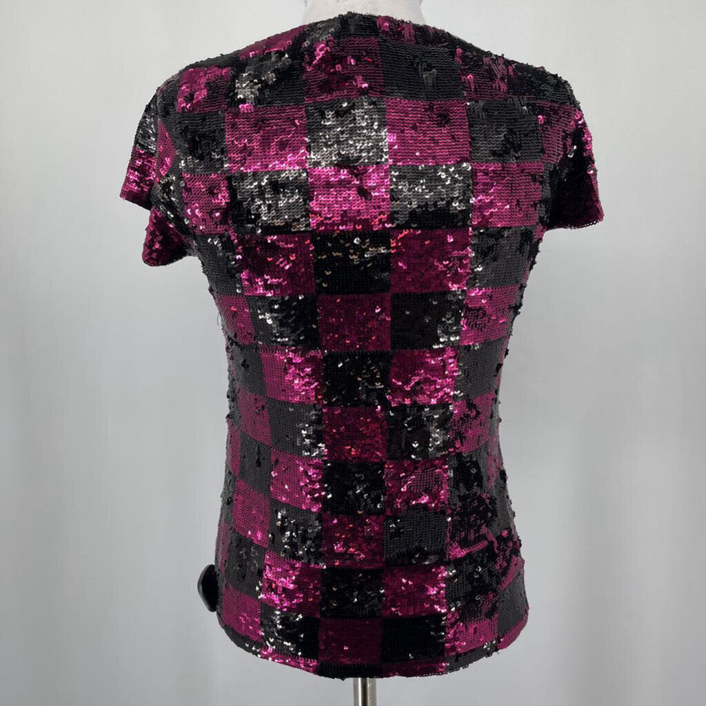 Alice & Olivia S/S Sequined Shirt