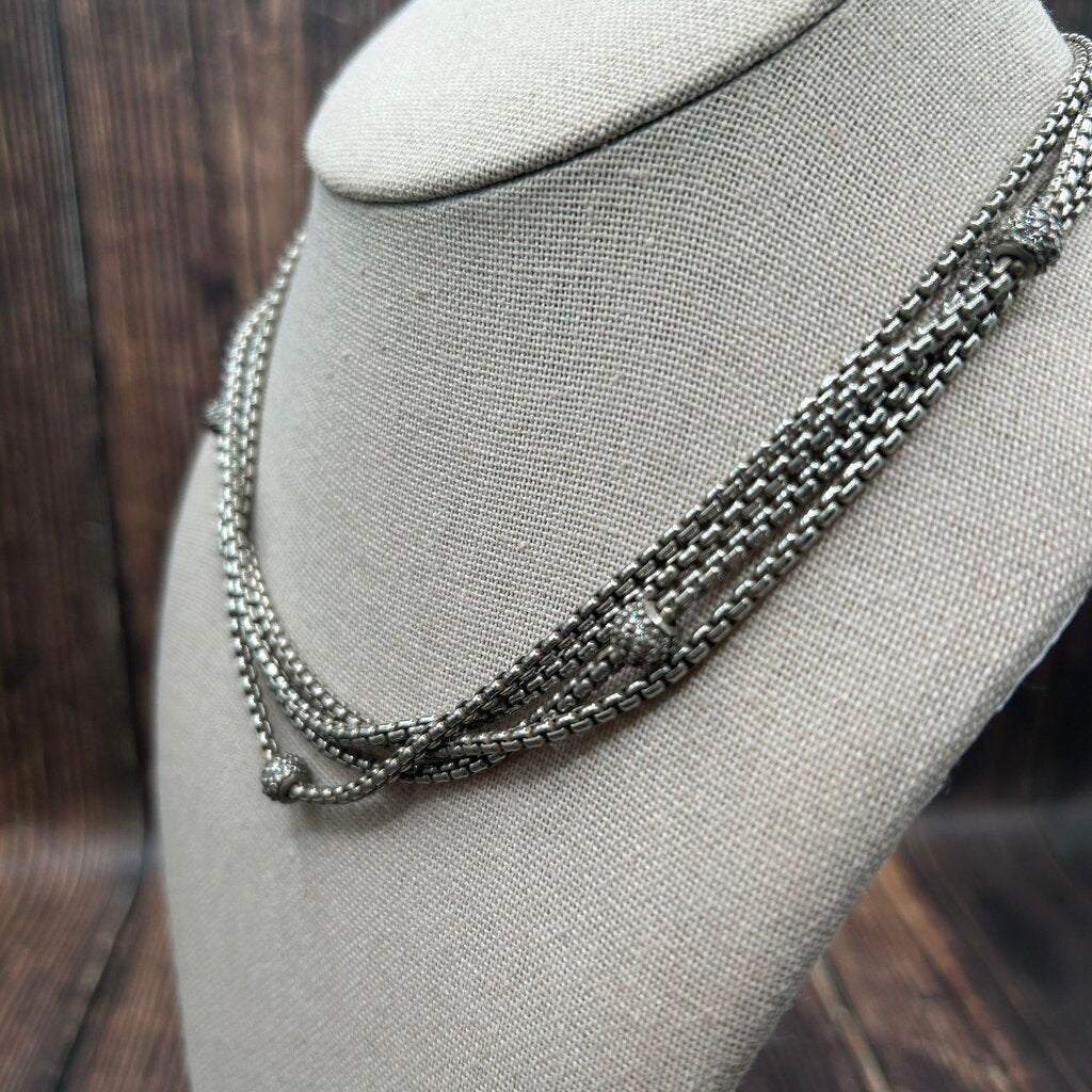 David Yurman Multi Strand Diamond Necklace